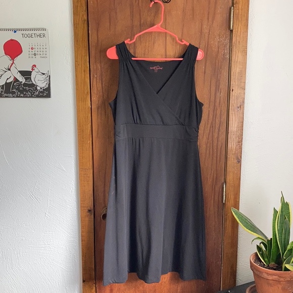 Eddie Bauer Dresses & Skirts - Eddie Bauer Black Aster Crossover Dress Large